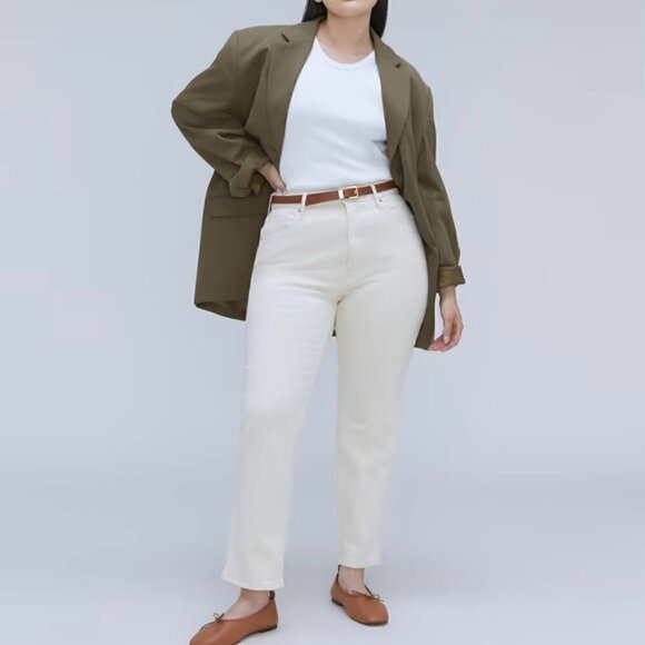 NWT Everlane The Curvy Cheeky Jean in White - Size 28 Crop - Picture 7 of 11